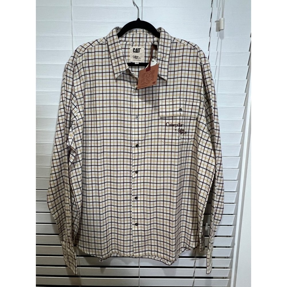 CAT Caterpillar x Colour Plus Co Plaid Button Up Shirt Mens 2XL New With Tags